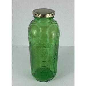 Vintage Green Water Juice Refrigerator Bottle With Lid